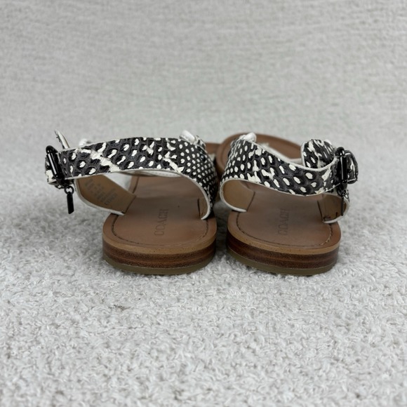 Coach‎ Sandals Womens 9.5B Snake Print Clarkson Leather T-Strap Adjustable Thong - Picture 9 of 14